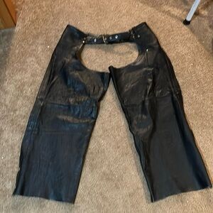 A-1 Genuine leather- black leather chaps